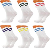 Women's Tennis Crew Socks, Extra Thin and Breathable, 6 Pairs, 85%