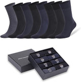 Men's Bamboo Trouser Dress Socks, 8 Pairs with Gift Box, Size 8-11.5