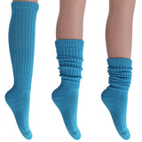 Cotton Women's Extra Long Heavy Slouch Socks, 6 Pairs Shoe Size 5-10