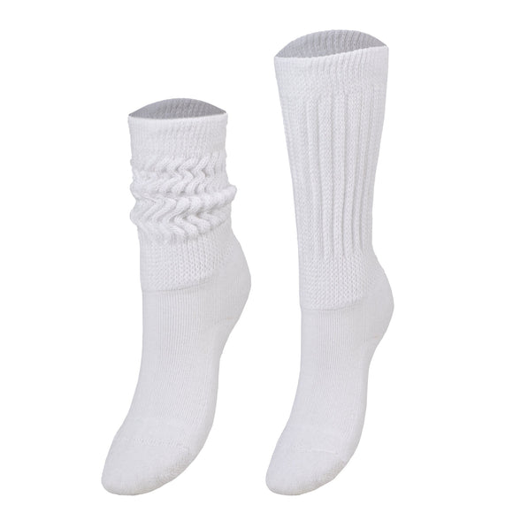 Kids Cotton Knee High Slouch Socks, 1 Pair, Ages 3-15, Elastic &