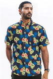 Hawaiian Print Button Down Shirt