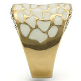 0W379 - Gold Brass Ring with Top Grade Crystal  in Clear