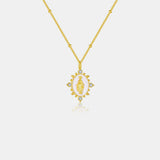 18K Gold-Plated Spring Ring Closure Pendant Necklace