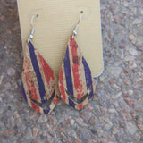 Handmade patriotic cork earrings