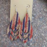 Handmade patriotic cork earrings