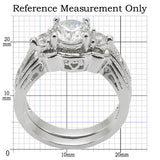 Rhodium Brass Ring with AAA Grade CZ  in Clear