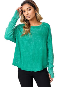 Zenana Round Neck Long Sleeve Top