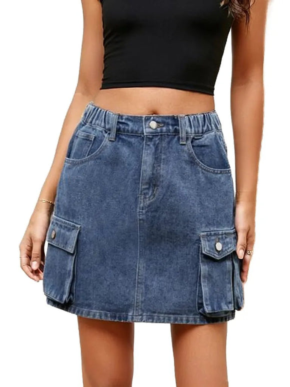 High Waist Denim Skirt