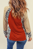 Leopard Round Neck Long Sleeve T-Shirt