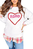 XOXO Heart Round Neck Dropped Shoulder Sweatshirt