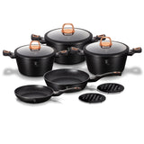 10-Piece Kitchen Cookware Set Black Rose Collection