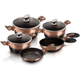 10-Piece Kitchen Cookware Set Rose Gold Noir Collection