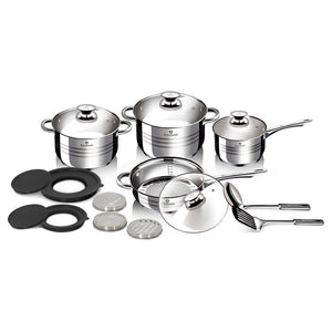 15-Piece Stainless Steel Cookware Set Blauman Collection