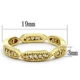 LO3001 - Gold Brass Ring with AAA Grade CZ  in Clear