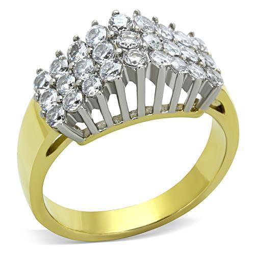 Women Stainless Steel Cubic Zirconia Rings TK1376