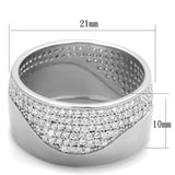 Rhodium 925 Sterling Silver Ring with AAA Grade CZ in Clear