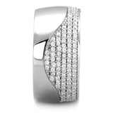 Rhodium 925 Sterling Silver Ring with AAA Grade CZ in Clear