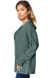 Basic Bae Full Size Ribbed Half Button Long Sleeve T-Shirt