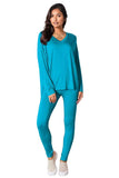 Basic Bae Full Size V-Neck Soft Rayon Long Sleeve Top and Pants Lounge Set