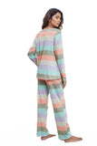 Striped Round Neck Long Sleeve Top and Drawstring Pants Lounge Set