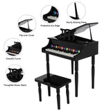 Wooden Toys 30-key Children's Wooden Piano with Music Stand