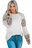 Leopard Round Neck Dropped Shoulder T-Shirt