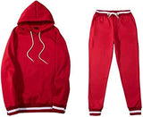 Mens 2 Piece Tracksuit Running Jogging Hoodie Pants Sets Loose Hooded Plus Velvet and Thick Sport Suit