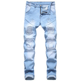 Mens Jeans Stretch Straight Fit Denim Pants