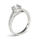 14k White Gold Split Shank Round Diamond Engagement Ring (1 1/8 cttw)