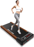 Wood Under Desk Treadmill, Walking Pad Treadmills for Home, Portable Treadmill with LED Display and Remote Control, Installation-Free Jogging Machine for Office and Apartment