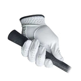 Men's White Golf Gloves; PU Wear-resistant Breathable Gloves For Left & Right Hands; Sports Clothing & Equipment