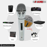 5 CORE Karaoke Microphone Dynamic Vocal Handheld Mic Cardioid Unidirectional Microfono w On and Off Switch Includes XLR Audio Cable Mic Holder PM 817 CH