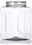 Clear Food Grade PET Plastic Square Grip Storage Jar w/Cap - 48 Fluid Ounces (4-5 Cup Storage Capacity) BUY 1 GET 1 FREE (MIX AND MATCH - PROMO APPLIES AT CHECKOUT) by Pride Of India 6.00 oz