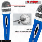 5 CORE 2 Pack Handheld Microphone Unidirectional Vocal Dynamic Cardioid Mic with Detachable 10ft XLR Cable, Clip, Mesh Grille & ON/Off Switch Suited for Speakers, Amp, Karaoke Singing Get in Pair