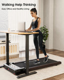 Wood Under Desk Treadmill, Walking Pad Treadmills for Home, Portable Treadmill with LED Display and Remote Control, Installation-Free Jogging Machine for Office and Apartment