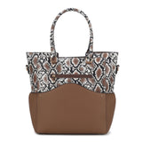 Iris Snake Embossed Vegan Leather Women Tote Bag with matching Wristlet Pouch