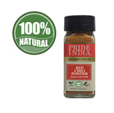 Pride of India – Red Chili Ground – Traditional Indian Spice – Ideal for Gourmet & Savory Dishes Dishes – GMO/Gluten Free – Easy to Use - 2.5 oz. Small Dual Sifter Jar