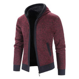 Mens Hooded Knitted Outwears Casual Zipper Cardigan Coat