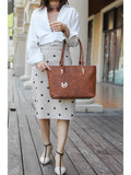 Edelyn embossed M Signature Four PCS Tote Set