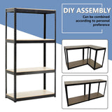 Storage Rack Shelving Unit Storage Shelf Steel Garage Utility Rack 4-Shelf Adjustable Shelves Heavy Duty Display Stand for Books; Kitchenware; Tools Bolt-Free Assembly 31.49"x 14.47"x 59' (Black)