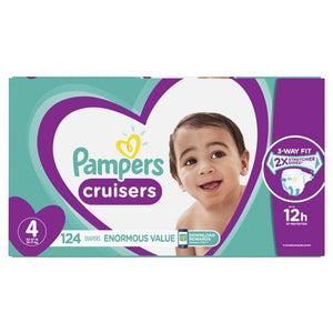 Pampers Cruisers Active Fit Taped Diapers Size 4, 124 Count