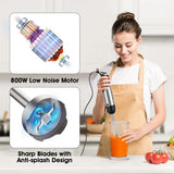 KOIOS Immersion Blender Handheld, 1000W 12-Speed 5 in 1 Hand Mixer Stick Blender with 304 Stainless Steel Blade, Food Processor, Beaker, Egg Whisk and Milk Frother,BPA-Free, for Smoothies Baby Food