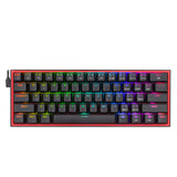 K617 RGB USB Mini Mechanical Gaming Keyboard Red Switch 61 Keys Wired detachable cable; portable for travel