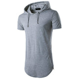 Mens Hipster Hip Hop Long Drop Tail Hoodie Side Zipper T Shirt Longline Pullover Shirts