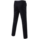 Mens Classic Slim Fit Stretch Flat Front Slacks Dress Pants