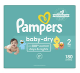 Pampers Baby-Dry Diapers Size 2, 180 Count