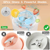 16.9OZ Portable Fruit Blender Electric Rechargeable Juice Cup for Shakes Smoothies Juice Personal Fruit Mixer with 6 Blades