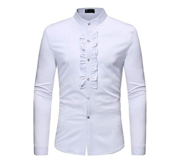 Mens Hipster Casual Slim Fit Long Sleeve Button Down Dress Shirts