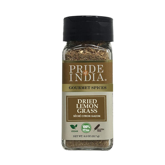 Pride Of India - Natural Lemongrass Fine Cut & Sifted - 0.8 oz (22.7 gm) Small Dual Sifter Jar -Certified Pure and Authentic Indian Herb