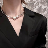 Pearl open collar European net red new personality chocker necklace temperament female accessories